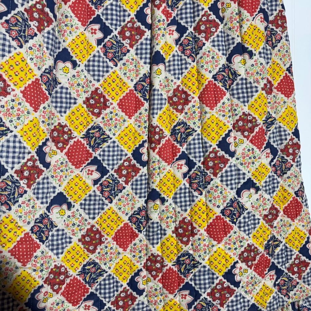 Vintage 70s 80s Her Majesty Kids Quilted Patchwork Maxi Skirt Sz 10 Cottage Boho
